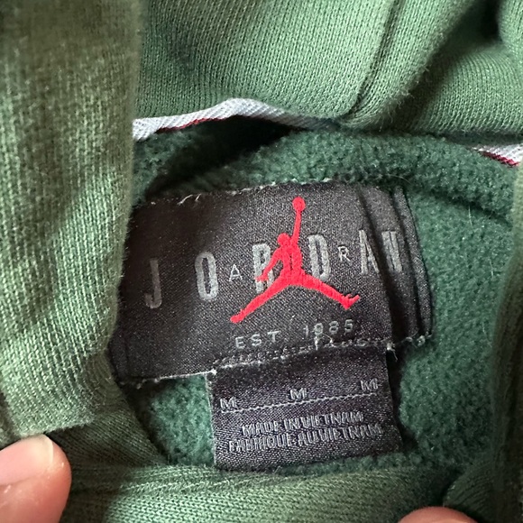 Jordan Green Hoodie Pullover Sweatshirt - Men's Size M - Picture 3 of 7